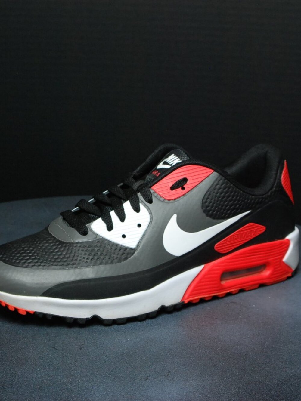 Nike Air Max 90 Golf Shoes Men's US Black/White/Infrared CU9978 010 - Picture 2 of 12